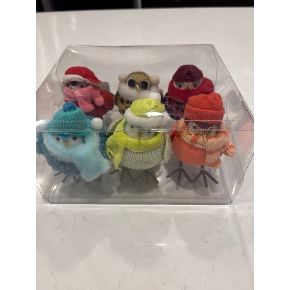 Target Wondershop Christmas Winter Bird Figurines Set of 6 Fabric Bird Decor NEW - Picture 10 of 10